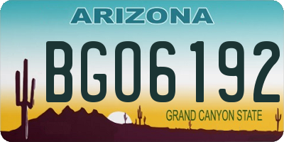 AZ license plate BGO6192