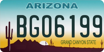 AZ license plate BGO6199