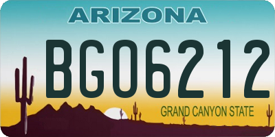 AZ license plate BGO6212