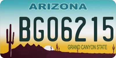 AZ license plate BGO6215