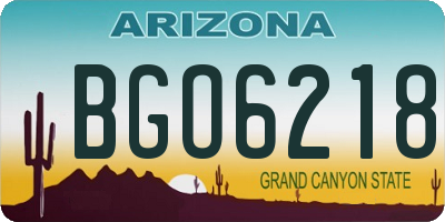 AZ license plate BGO6218