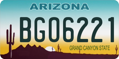 AZ license plate BGO6221