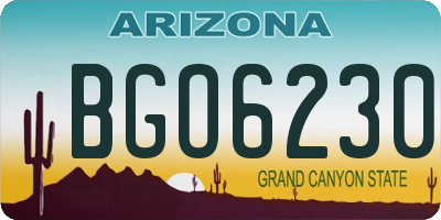 AZ license plate BGO6230