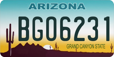AZ license plate BGO6231
