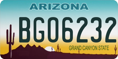 AZ license plate BGO6232