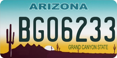 AZ license plate BGO6233