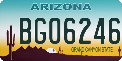 AZ license plate BGO6246
