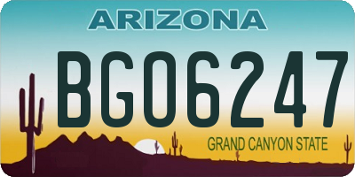 AZ license plate BGO6247