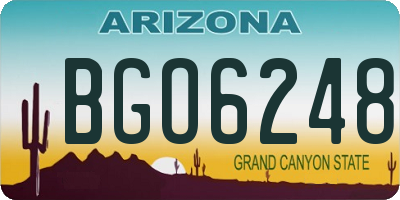 AZ license plate BGO6248