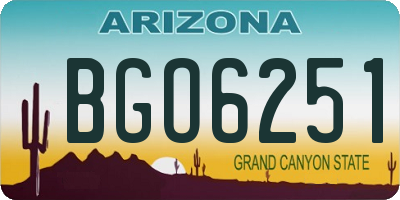 AZ license plate BGO6251