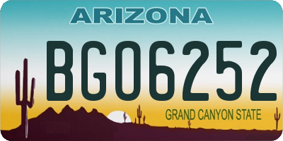 AZ license plate BGO6252