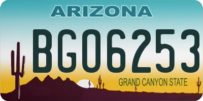 AZ license plate BGO6253