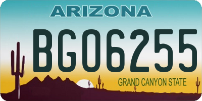 AZ license plate BGO6255