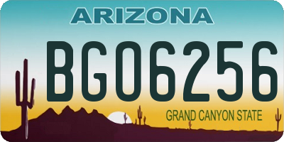 AZ license plate BGO6256