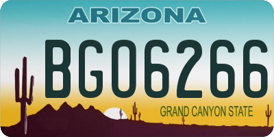 AZ license plate BGO6266