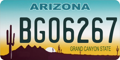 AZ license plate BGO6267