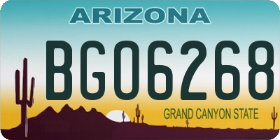 AZ license plate BGO6268
