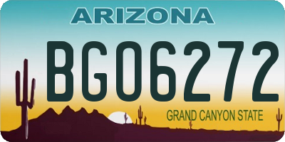 AZ license plate BGO6272