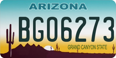 AZ license plate BGO6273