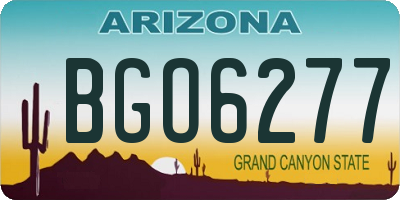 AZ license plate BGO6277
