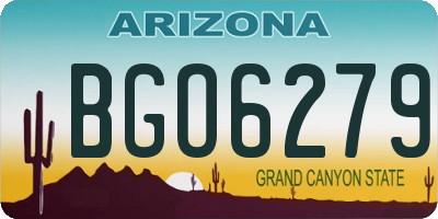 AZ license plate BGO6279