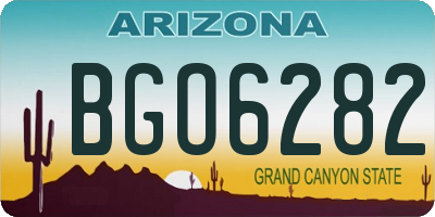 AZ license plate BGO6282