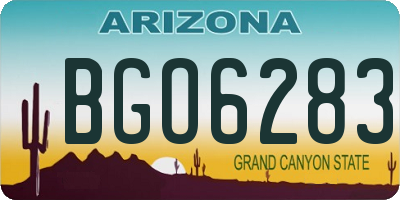 AZ license plate BGO6283