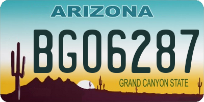 AZ license plate BGO6287