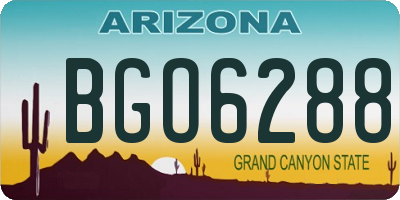 AZ license plate BGO6288