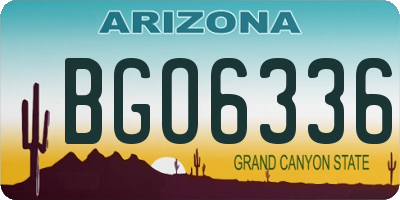 AZ license plate BGO6336