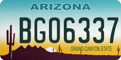 AZ license plate BGO6337