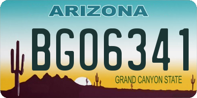 AZ license plate BGO6341