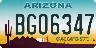 AZ license plate BGO6347