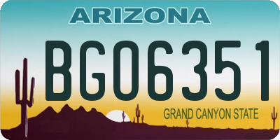 AZ license plate BGO6351