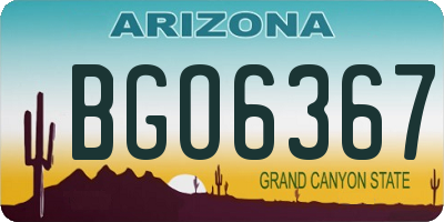 AZ license plate BGO6367