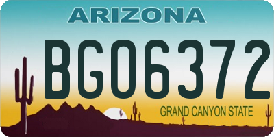 AZ license plate BGO6372