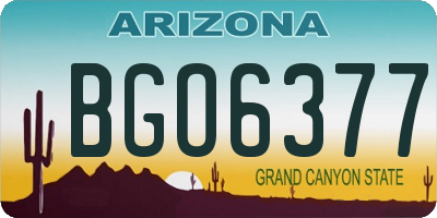 AZ license plate BGO6377