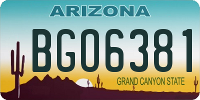 AZ license plate BGO6381