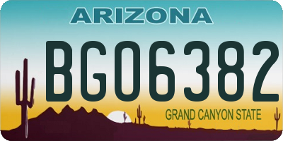 AZ license plate BGO6382