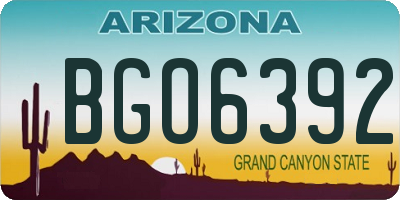 AZ license plate BGO6392