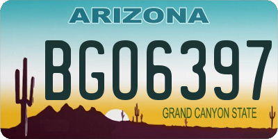 AZ license plate BGO6397