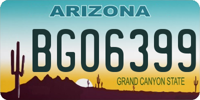 AZ license plate BGO6399
