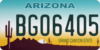 AZ license plate BGO6405