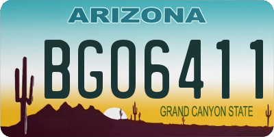 AZ license plate BGO6411