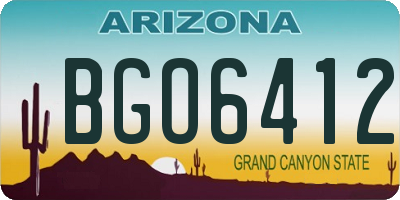 AZ license plate BGO6412