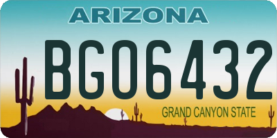 AZ license plate BGO6432