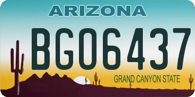 AZ license plate BGO6437