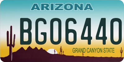 AZ license plate BGO6440