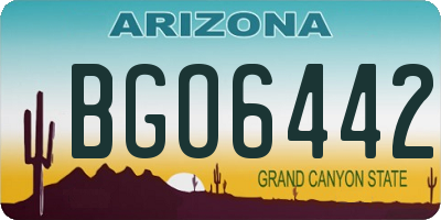 AZ license plate BGO6442