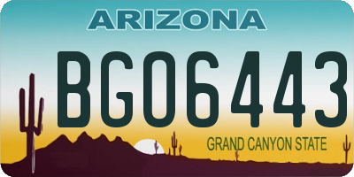 AZ license plate BGO6443